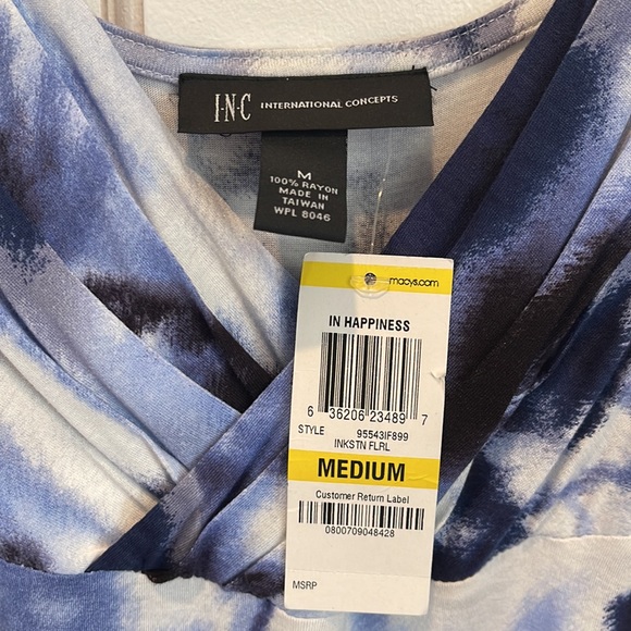 INC international concepts , never worn with tags , maxi dress , Blue and white - Picture 3 of 6
